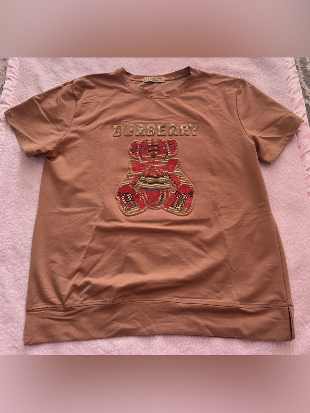 Burberry Women Brown Bear Logo Tee
